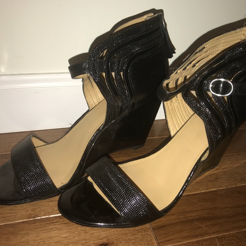 Black Wedge Heels